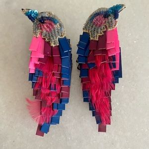 Mignonne Gavigan Bird Earrings Hot Pink